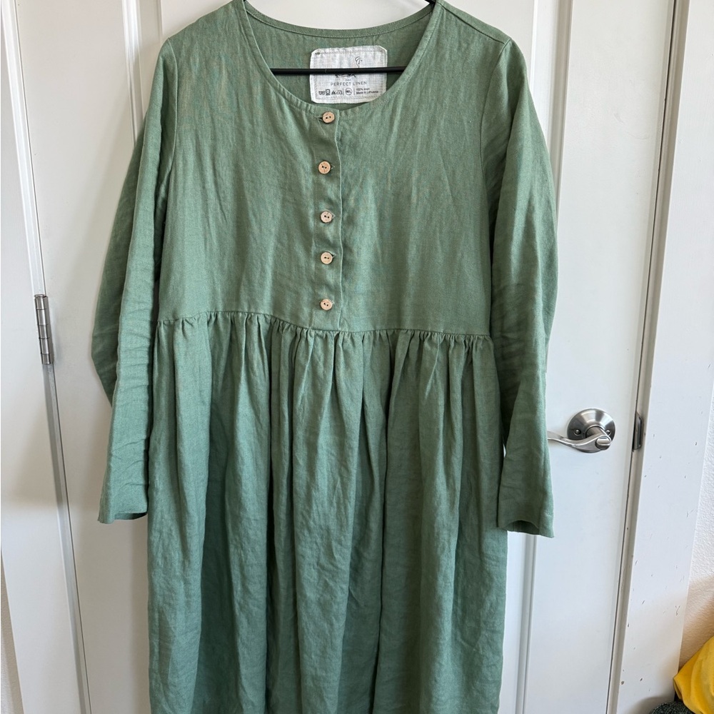 notPERFECTLINEN Green Casual Dress